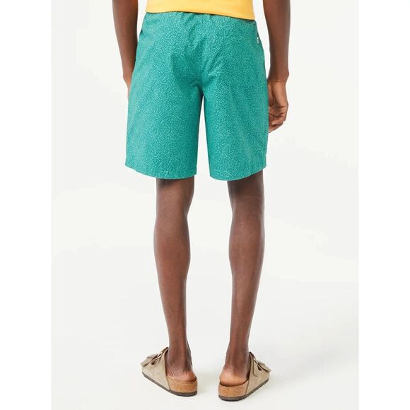 Free Assembly Men's Elastic Waist Shorts 3XL Green Tropical Drawstring  Bermuda - Picture 2 of 9